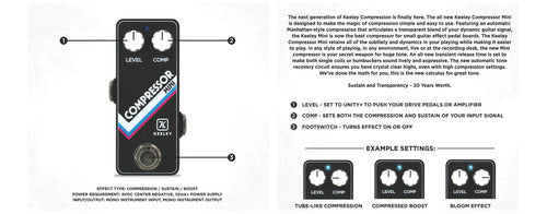 Pedal De Efeito Keeley Electronics Compressor Mini Preto